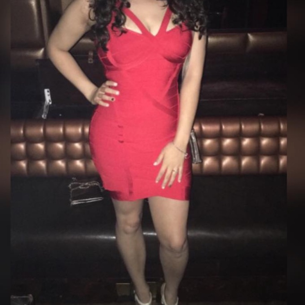 Red Bebe bandage dress! Worn once!